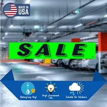Versa-Tags Chartreuse Green Vinyl Slogan Stickers - 12-Pack for Car Dealer Windshield Advertising, Perfect for Used/New Car Truck RV Lots Slogan-Sale-Stickers