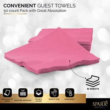 Amcrate Pink Dinner Napkins for Weddings, Parties & More