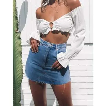 Just Quella Women's Slim Fit Denim Mini Skirt For Summer