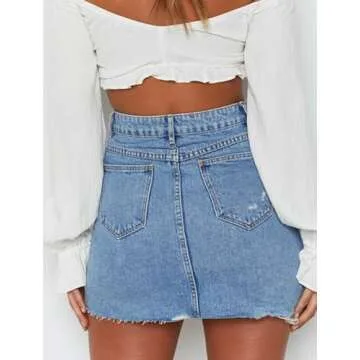 Just Quella Women's Slim Fit Denim Mini Skirt For Summer