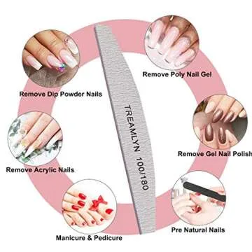 10 Pcs Rough Nail File 100/180 Grit, Heavy Duty Nail Files for Acrylic/Natural Nails, Emery Boards for Nails, Strong Finger Nail Filler, Coarse Nail File for Home and Salon Use