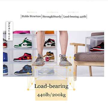 AOTENG STAR Stackable Clear Shoes Boxes - Durable & Versatile