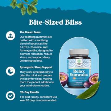 Pure Calm and Relaxing Magnesium Supplement - Magnesium for Stress Support & Anxiety Ease for Adults - High Absorption Mg Citrate Gummies with L Theanine & Ashwagandha for Muscle Cramps - 90 Count