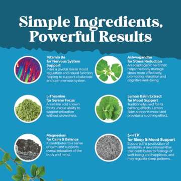 Pure Calm and Relaxing Magnesium Supplement - Magnesium for Stress Support & Anxiety Ease for Adults - High Absorption Mg Citrate Gummies with L Theanine & Ashwagandha for Muscle Cramps - 90 Count