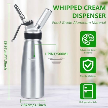NATUREKIT Whipped Cream Dispenser for Desserts & Dips