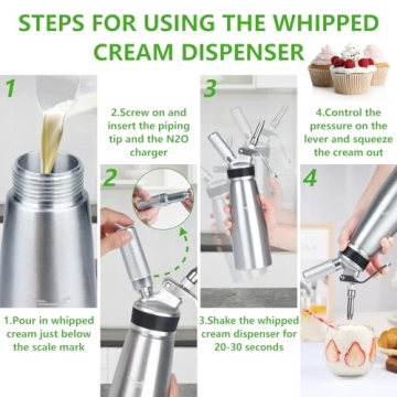 NATUREKIT Whipped Cream Dispenser for Desserts & Dips