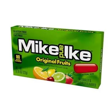 Mike and Ike Original Fruits Candy, 0.78 Ounce Box (Pack of 24-18.72 Ounce Total), Chewy Candy, Vending Machine Candy