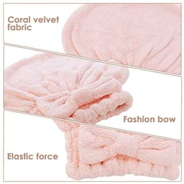 AEVBSOY Microfiber Hair Drying Caps for Easy Drying