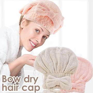 AEVBSOY Microfiber Hair Drying Caps for Easy Drying