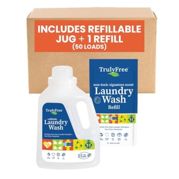 Truly Free Laundry Detergent for Sensitive Skin | Gentle & Safe for Baby Clothes | Plant-Based | Eas...