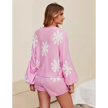 Ekouaer Cozy Lounge Set for Women - Soft Pajamas