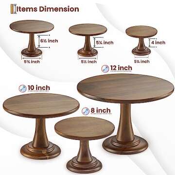 TIDITA Acacia Wood Cake Stand Set – Elegantly Rustic Pedestal for All Occasions