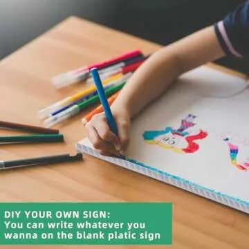 4 Pack Blank Yard Signs 17 x 12 in with Metal Stakes, White Plastic Yard Lawn Sign for Birthday Decoration,Garage Sale,Guidepost, Open House, Rent