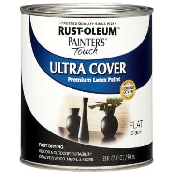 Rust-Oleum 1976502 Painter's Touch Latex Paint | Versatile Flat Black Finish