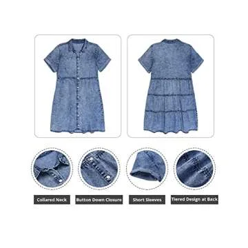 GRAPENT Casual Dress for Women Bridal Shower Dress Aline Dress for Women Baby Doll Dress Summer Swing Dresses for Women 2023 Color Reef Blue Size X-Large Size 16 Size 18()