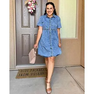 GRAPENT Casual Dress for Women Bridal Shower Dress Aline Dress for Women Baby Doll Dress Summer Swing Dresses for Women 2023 Color Reef Blue Size X-Large Size 16 Size 18()