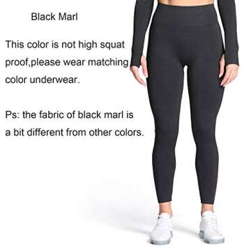 Aoxjox Women's High Waist Seamless Leggings for Workout - 24" in Black Marl
