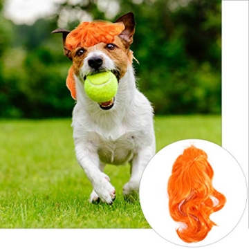 Vibrant Orange Pet Wig for Dogs and Cats - Ideal Costume Accessory