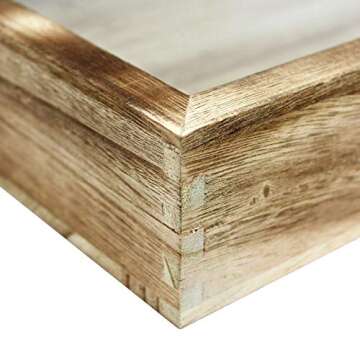 Ikee Design Wooden Eyewear Glass Display Case Tray 12 Compartments Sunglasses Organizers and Storage Box with Lid Wooden Box for Essential Eye-wear Display Glasses Case,19 3/8" W x 10" D x 3 3/8" H