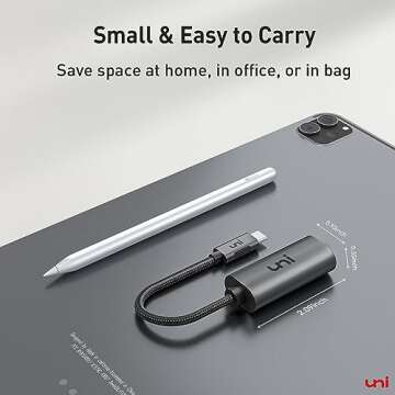 uni USB C to Ethernet Adapter, Driver Free RJ45 to USB C [Thunderbolt 3/4 Compatible], 1Gbps Type-C Gigabit Ethernet LAN Network Adapter for MacBook Pro/Air, iPhone 15 Pro/Max, Dell XPS, Galaxy S8-S23