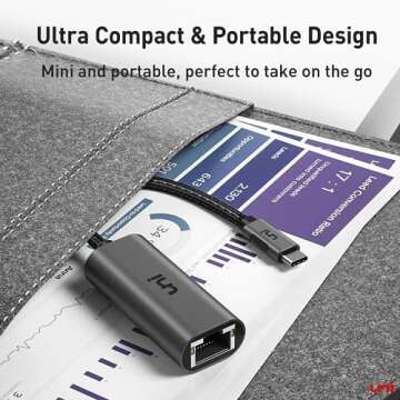 uni USB C to Ethernet Adapter, Driver Free RJ45 to USB C [Thunderbolt 3/4 Compatible], 1Gbps Type-C Gigabit Ethernet LAN Network Adapter for MacBook Pro/Air, iPhone 15 Pro/Max, Dell XPS, Galaxy S8-S23