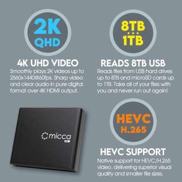Micca G3 2K Quad-HD Media Player for USB and MicroSD