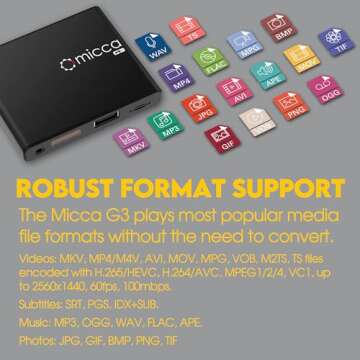 Micca G3 2K Quad-HD Media Player for USB and MicroSD