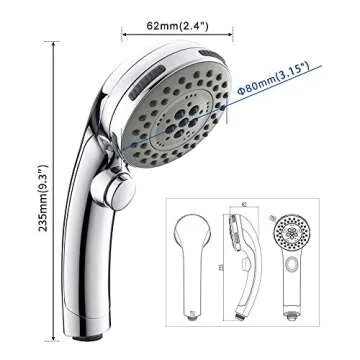 HOMELODY High Pressure Handheld Shower Head with ON/OFF Switch