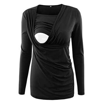 Ecavus 3PCS Women's Maternity Nursing Tops - Stylish & Functional