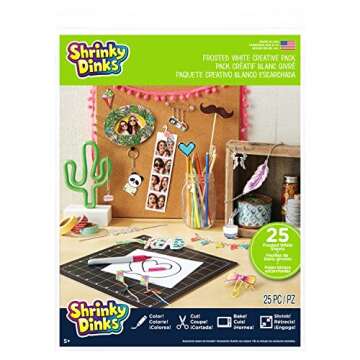 Just Play Shrinky Dinks Creative Pack - 25 Frosted Sheets for Kids Crafting Fun