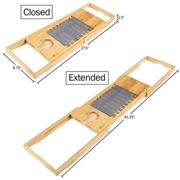 Bamboo Bathtub Tray for Luxe Bath Accessories and Relaxation