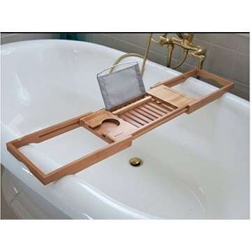 Bamboo Bathtub Tray for Luxe Bath Accessories and Relaxation