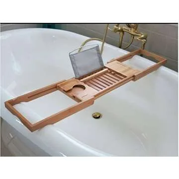 Bamboo Bathtub Tray for Luxe Bath Accessories and Relaxation