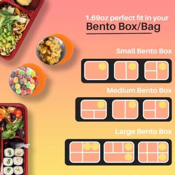 Pack of 6 Salad Dressing Container To Go: Small Condiment Containers with Lids, Reusable Stainless Steel Sauce Cups, Leakproof Silicone Lids for Bento Box, Picnic and Travel (Multi Color - 1.69oz)