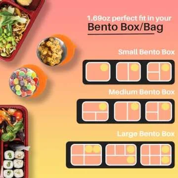 Pack of 6 Salad Dressing Container To Go: Small Condiment Containers with Lids, Reusable Stainless Steel Sauce Cups, Leakproof Silicone Lids for Bento Box, Picnic and Travel (Multi Color - 1.69oz)