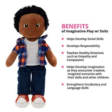 Playtime by Eimmie 14" Soft Baby Doll for Boys (Charlie) - Plush Rag Doll for Toddlers & Infants, Washable Stuffed Toy with Sensory Fabric Body - Great for Baby Showers, Birthdays & Special Occasions