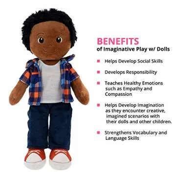 Playtime by Eimmie 14" Soft Baby Doll for Boys (Charlie) - Plush Rag Doll for Toddlers & Infants, Washable Stuffed Toy with Sensory Fabric Body - Great for Baby Showers, Birthdays & Special Occasions