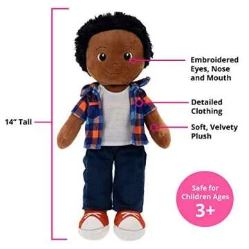 Playtime by Eimmie 14" Soft Baby Doll for Boys (Charlie) - Plush Rag Doll for Toddlers & Infants, Washable Stuffed Toy with Sensory Fabric Body - Great for Baby Showers, Birthdays & Special Occasions