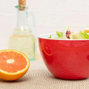 bzyoo Set of 6 Large Bowls, 5.5-Inch 30.4 OZ ColorPop Melamine Bowls, Unbreakable Pasta, Soup, Cereal, Salad Bowls, for Quick and Easy Meals, Side Dishes and Parties - Bright