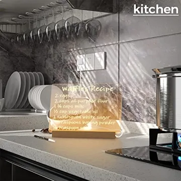 Elegant Acrylic Dry Erase Board with LED Light-Up Stand 13x9 inches