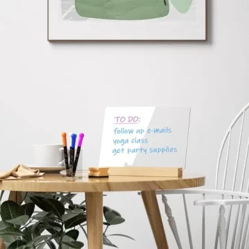 Elegant Acrylic Dry Erase Board with LED Light-Up Stand 13x9 inches