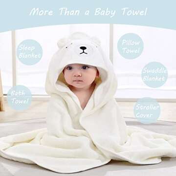 ROXANEPIG 2 Pack Hooded Baby Towels - Premium Ultra Soft Organic Baby Bath Towel – Absorbent and H...