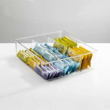 mDesign 3 Compartment Organizer for Kitchen Storage
