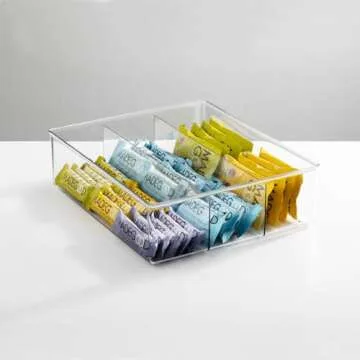 mDesign 3 Compartment Organizer for Kitchen Storage