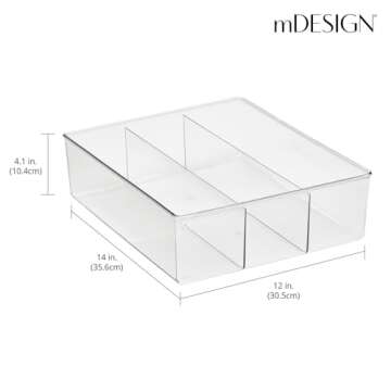 mDesign 3 Compartment Organizer for Kitchen Storage