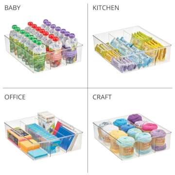 mDesign 3 Compartment Organizer for Kitchen Storage