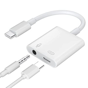 SZHAIYIJIN USB C to 3.5mm Headphone Adapter with PD 60W Charging,2 in 1 USB Type C to Audio Jack wit...