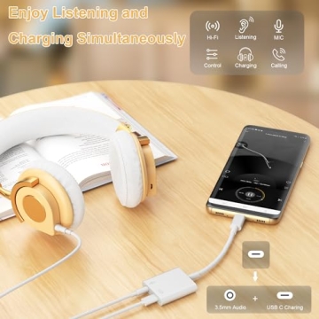 SZHAIYIJIN 2 in 1 USB C to 3.5mm Headphone Adapter