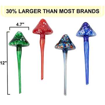 Large Watering Bulbs Colorful Glass Self Watering Globes Decorative Mushroom Design Self Watering Sp...
