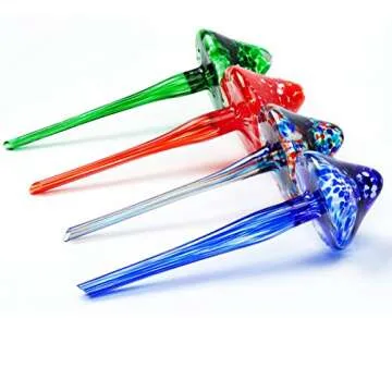 Large Watering Bulbs Colorful Glass Self Watering Globes Decorative Mushroom Design Self Watering Spikes Automatic Plant Waterer for Indoor and Outdoor Plants (4)